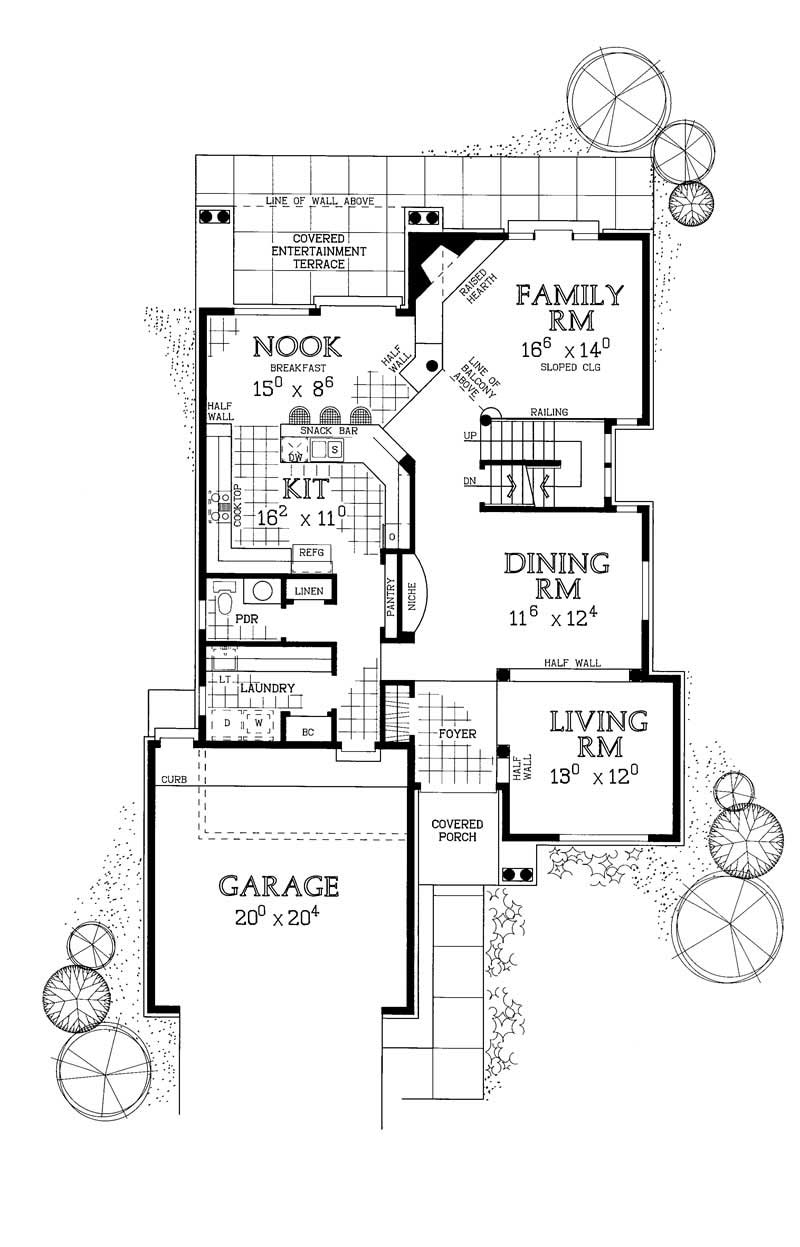 Floor Plan First Story of Traditional Plan #137-1432