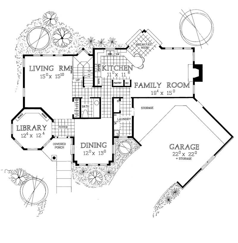 Floor Plan First Story of Contemporary Plan #137-1434