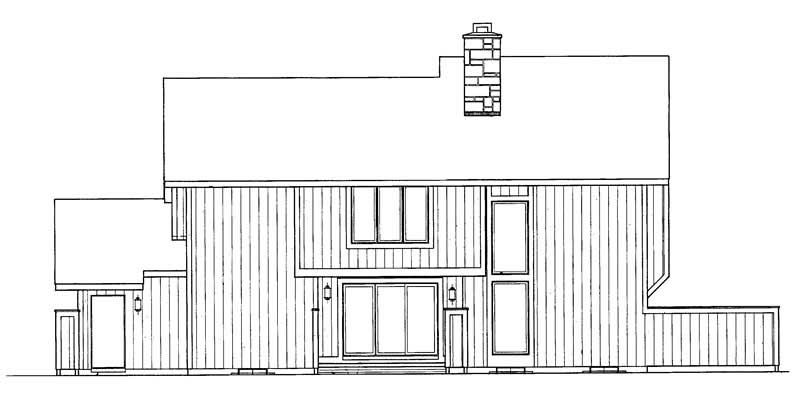 Home Plan Rear Elevation of this 2-Bedroom,1972 Sq Ft Plan -137-1436