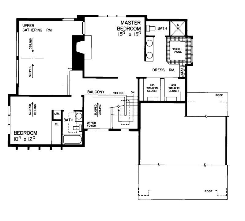 Floor Plan Second Story of Contemporary Plan #137-1436