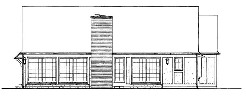 Home Plan Rear Elevation of this 2-Bedroom,1608 Sq Ft Plan -137-1437