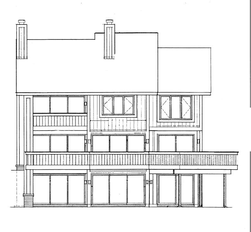 Home Plan Rear Elevation of this 4-Bedroom,3315 Sq Ft Plan -137-1438