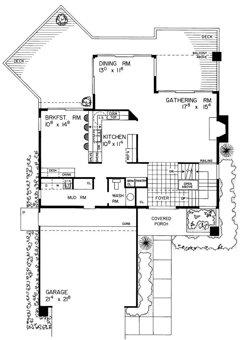 Floor Plan First Story of Contemporary Plan #137-1438