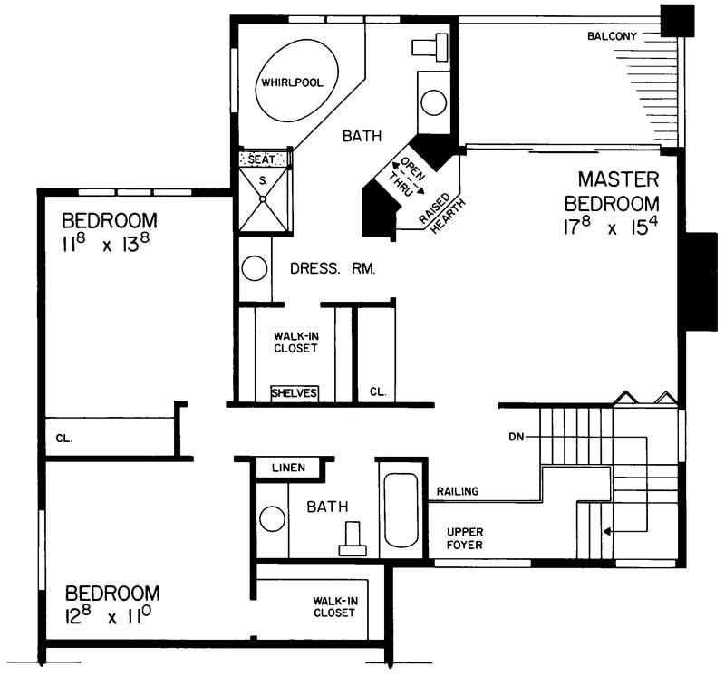 Floor Plan Second Story of Contemporary Plan #137-1438