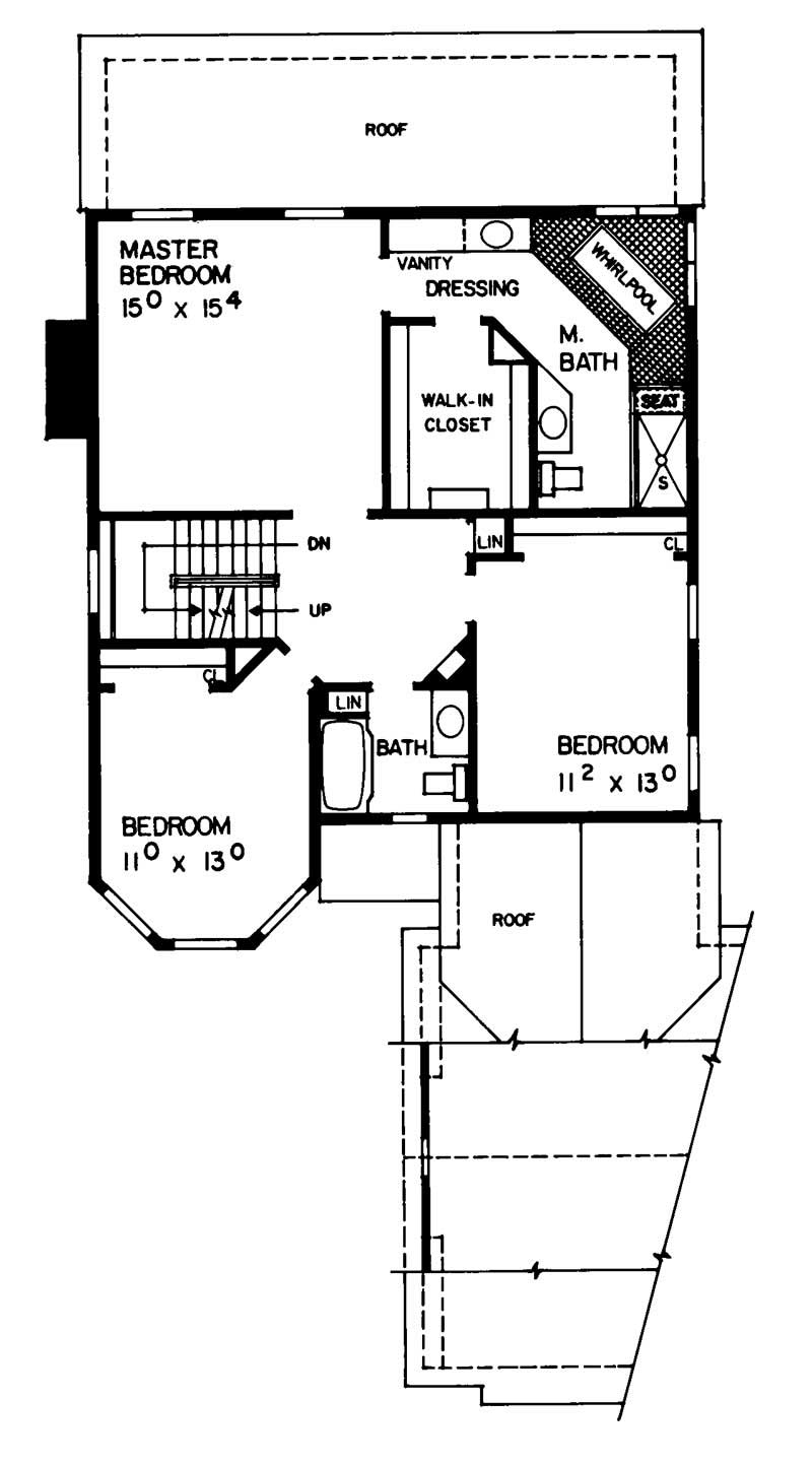 Floor Plan Second Story of European Plan #137-1439