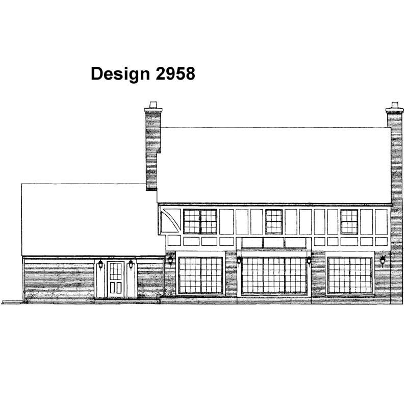 Home Plan Rear Elevation of this 4-Bedroom,3133 Sq Ft Plan -137-1440
