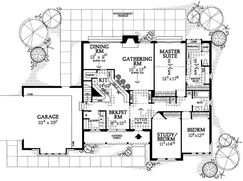 Floor Plan First Story of European Plan #137-1443