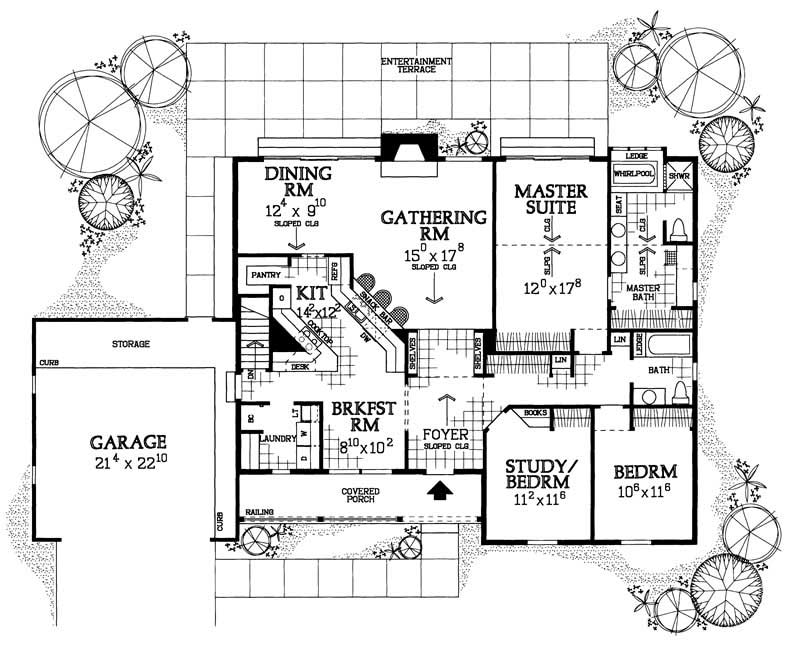 Floor Plan First Story of Country Plan #137-1444