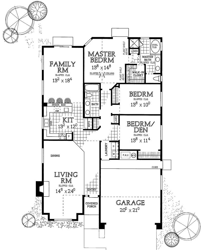 Floor Plan First Story of Country Plan #137-1445