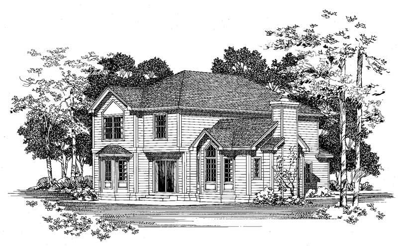 Home Plan Rear Elevation of this 4-Bedroom,1964 Sq Ft Plan -137-1446
