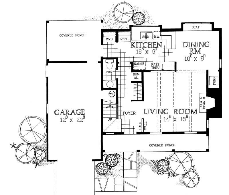 Floor Plan First Story of Country Plan #137-1447