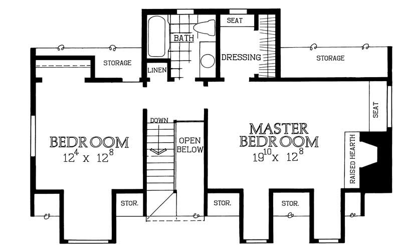 Floor Plan Second Story of Country Plan #137-1447