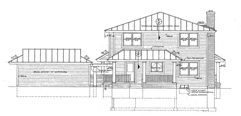 Home Plan Rear Elevation of this 3-Bedroom,2072 Sq Ft Plan -137-1448