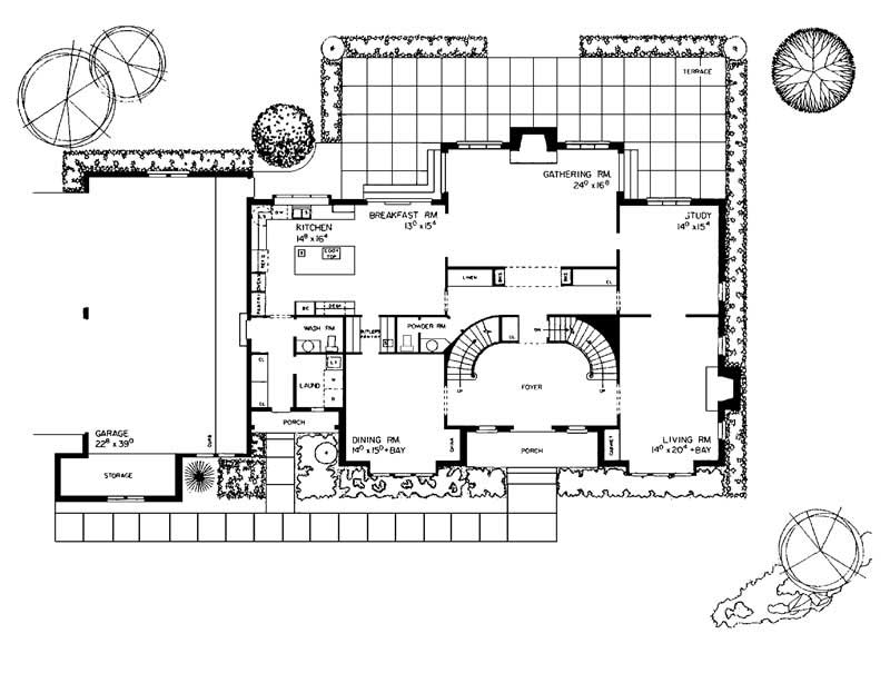 Floor Plan First Story of European Plan #137-1451