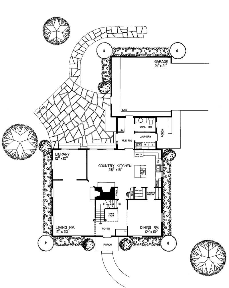 Floor Plan First Story of Colonial Plan #137-1452