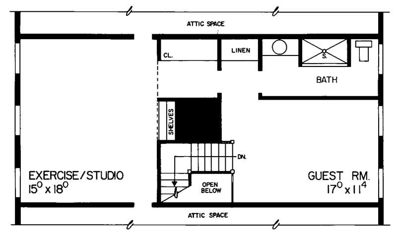 Floor Plan Third Story of Colonial Plan #137-1452