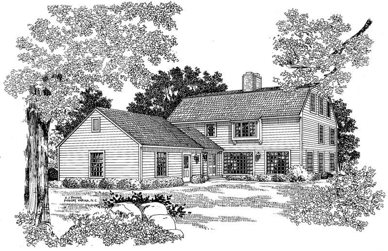 Home Plan Rear Elevation of this 4-Bedroom,3465 Sq Ft Plan -137-1452