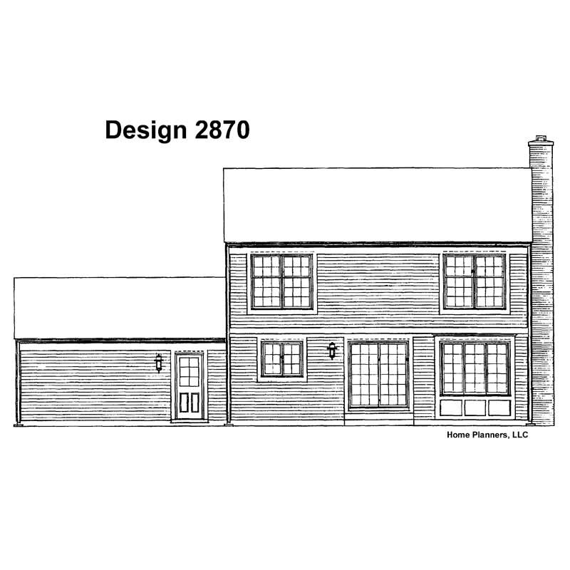 Home Plan Rear Elevation of this 4-Bedroom,1860 Sq Ft Plan -137-1454
