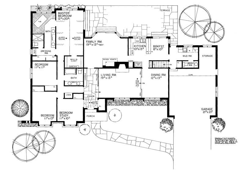 Floor Plan First Story of European Plan #137-1455