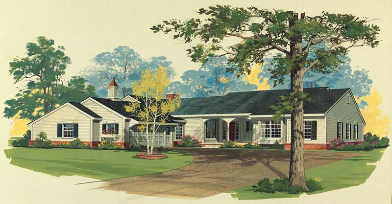 Ranch home (ThePlanCollection: Plan #137-1456)