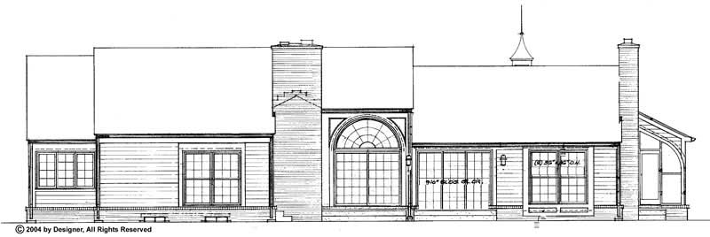 Home Plan Rear Elevation of this 3-Bedroom,2758 Sq Ft Plan -137-1456