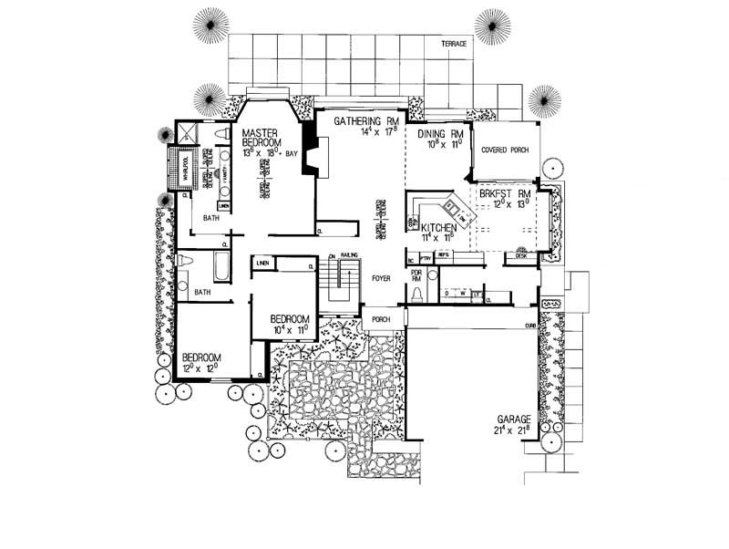 Floor Plan First Story of Country Plan #137-1460