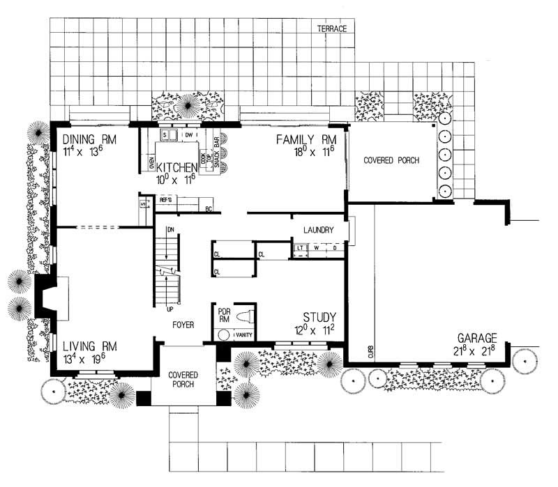 Floor Plan First Story of Contemporary Plan #137-1461