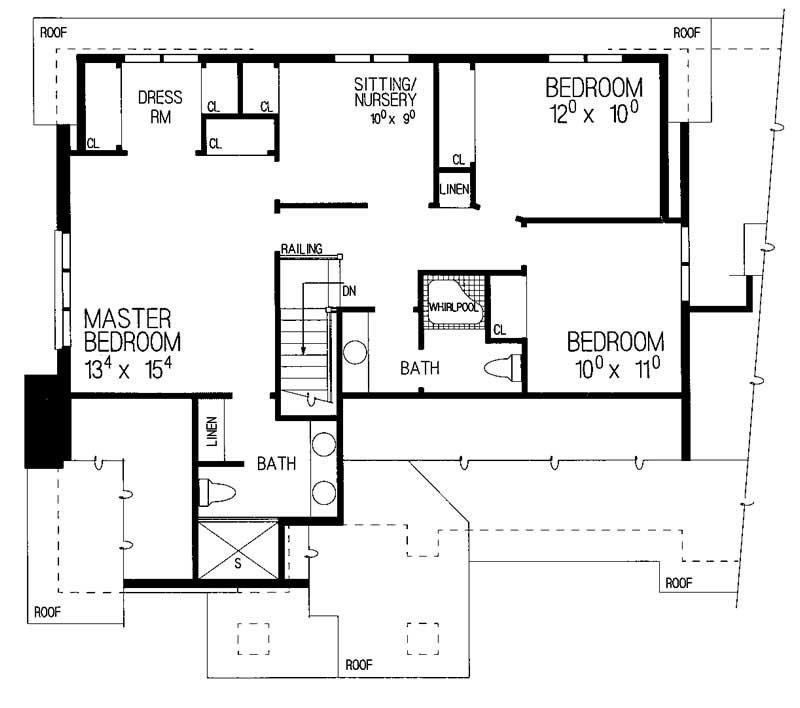Floor Plan Second Story of Contemporary Plan #137-1461