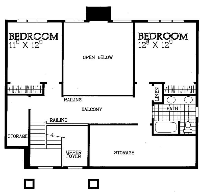 Floor Plan Second Story of Traditional Plan #137-1462