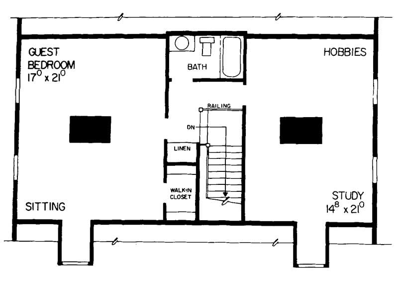 Floor Plan Third Story of Colonial Plan #137-1465