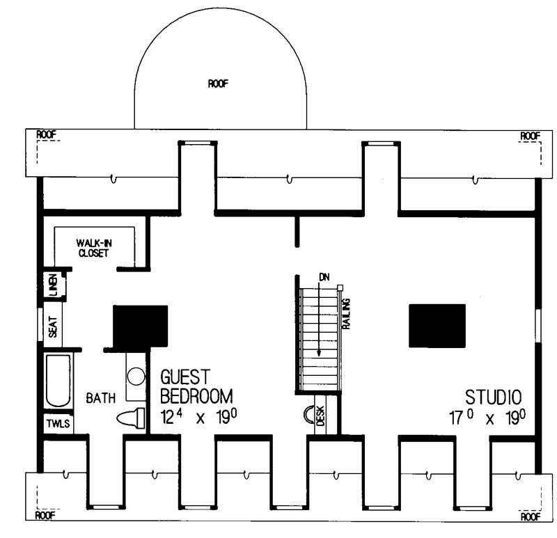 Floor Plan Third Story of Colonial Plan #137-1466