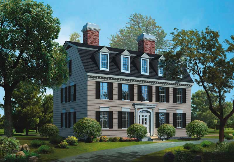 Colonial home (ThePlanCollection: Plan #137-1466)