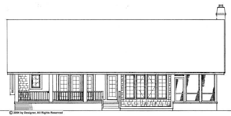 Home Plan Rear Elevation of this 3-Bedroom,1951 Sq Ft Plan -137-1467