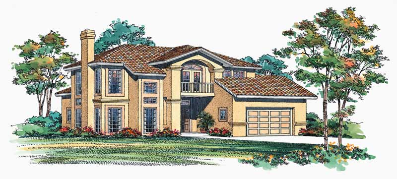 Mediterranean home (ThePlanCollection: Plan #137-1470)