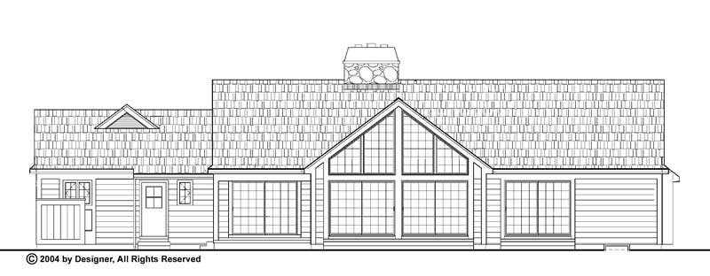 Home Plan Rear Elevation of this 3-Bedroom,2203 Sq Ft Plan -137-1472