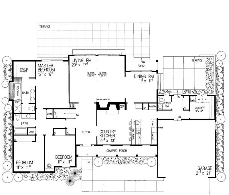 Floor Plan First Story of Ranch Plan #137-1472