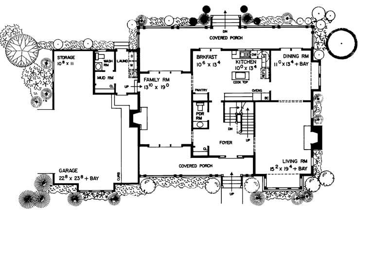 Floor Plan First Story of Victorian Plan #137-1475