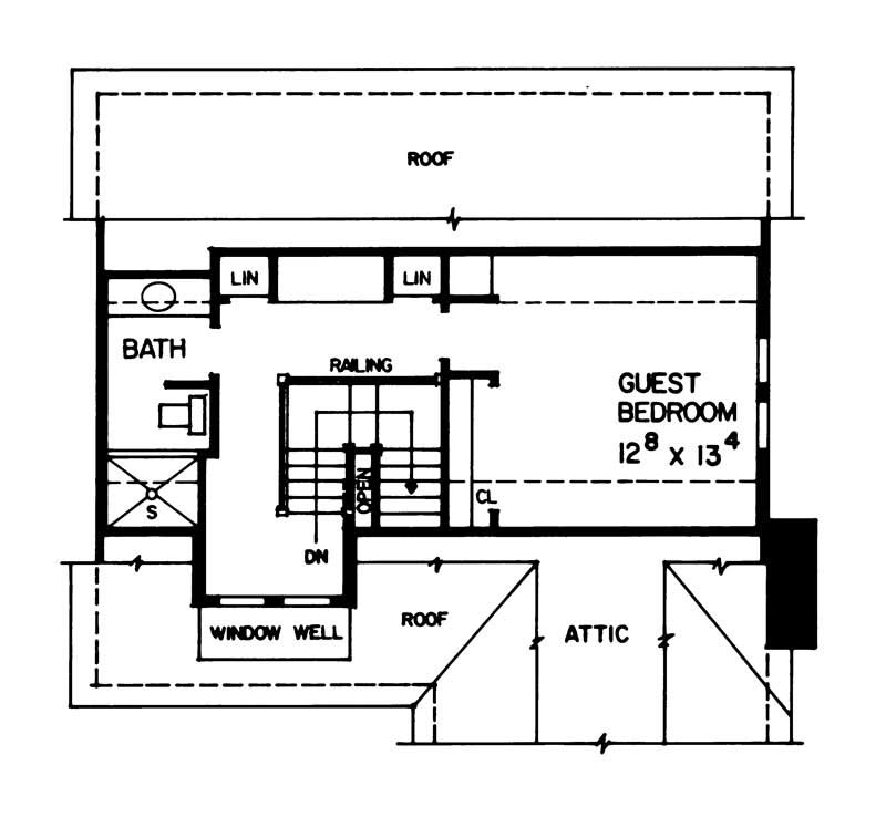 Floor Plan Third Story of Victorian Plan #137-1475