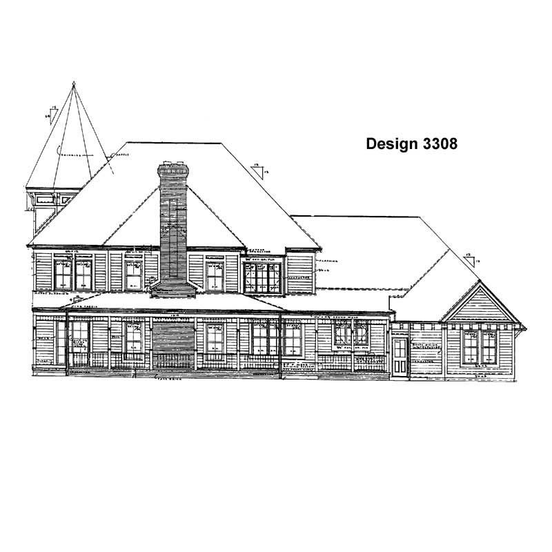 Home Plan Rear Elevation of this 4-Bedroom,5224 Sq Ft Plan -137-1476