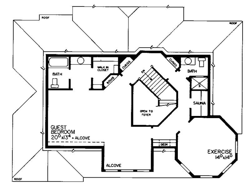 Floor Plan Third Story of Victorian Plan #137-1476