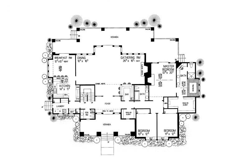 Floor Plan Main Level of Shingle Plan #137-1477
