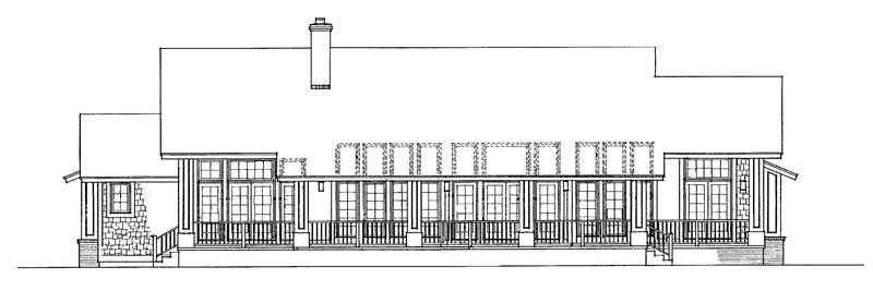 Home Plan Rear Elevation of this 3-Bedroom,3248 Sq Ft Plan -137-1477