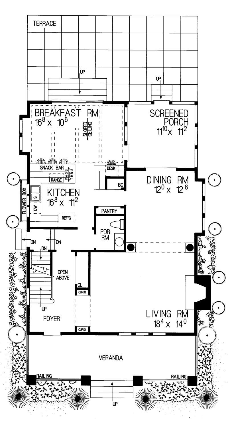 Floor Plan First Story of Craftsman Plan #137-1478