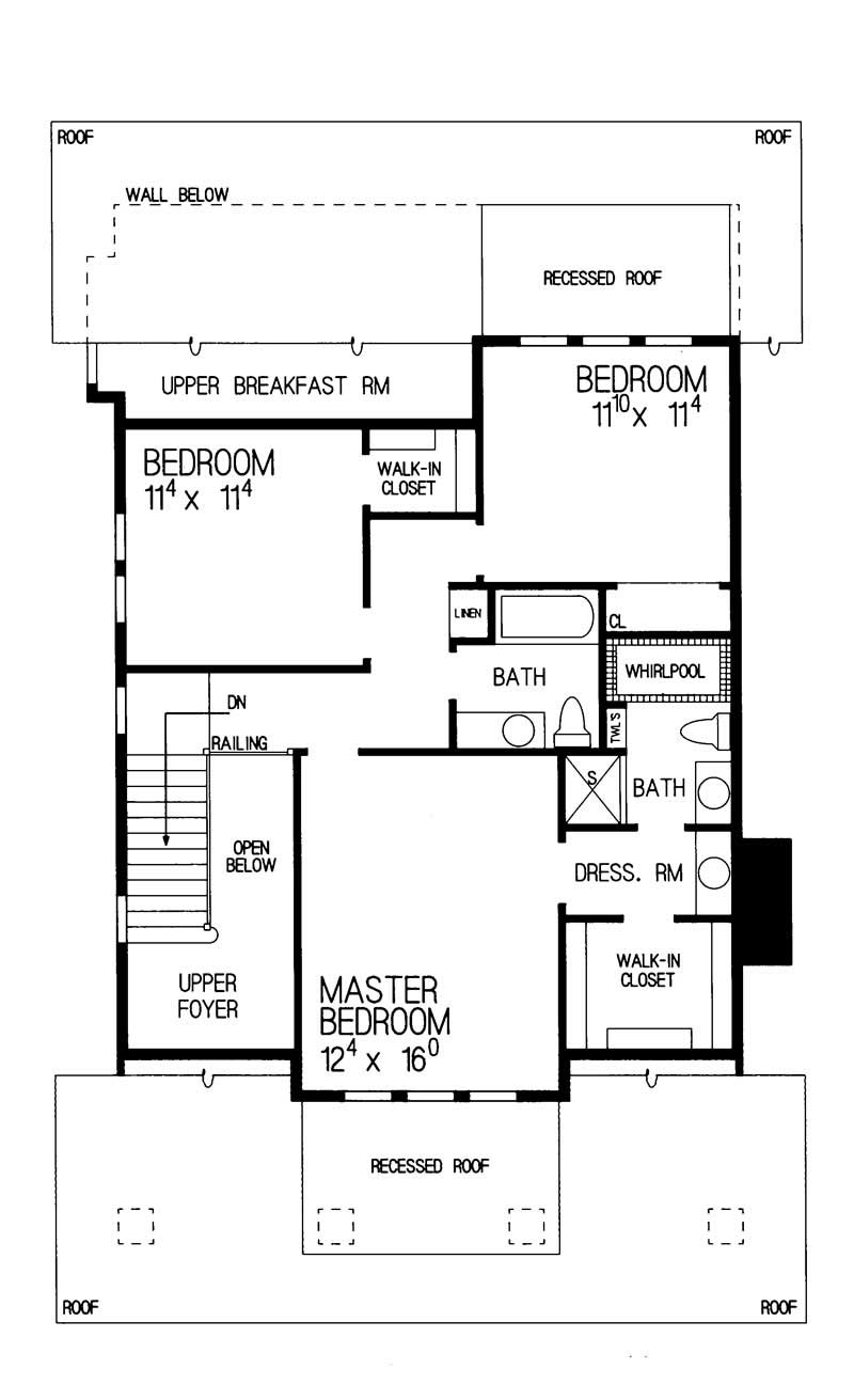 Floor Plan Second Story of Craftsman Plan #137-1478