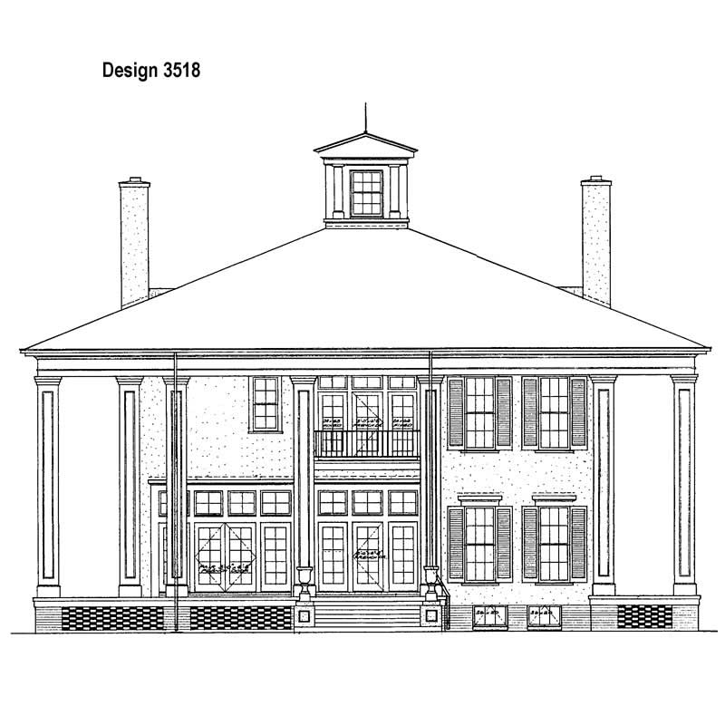 Home Plan Rear Elevation of this 4-Bedroom,3754 Sq Ft Plan -137-1480
