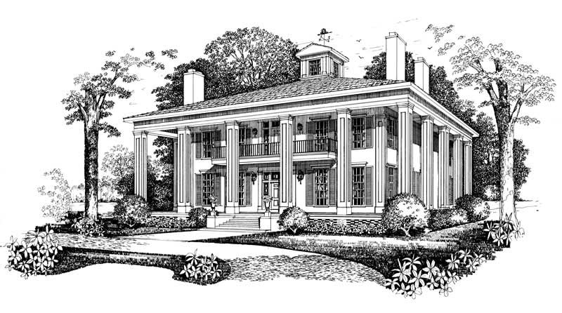 Home Plan Front Elevation of this 4-Bedroom,3754 Sq Ft Plan -137-1480