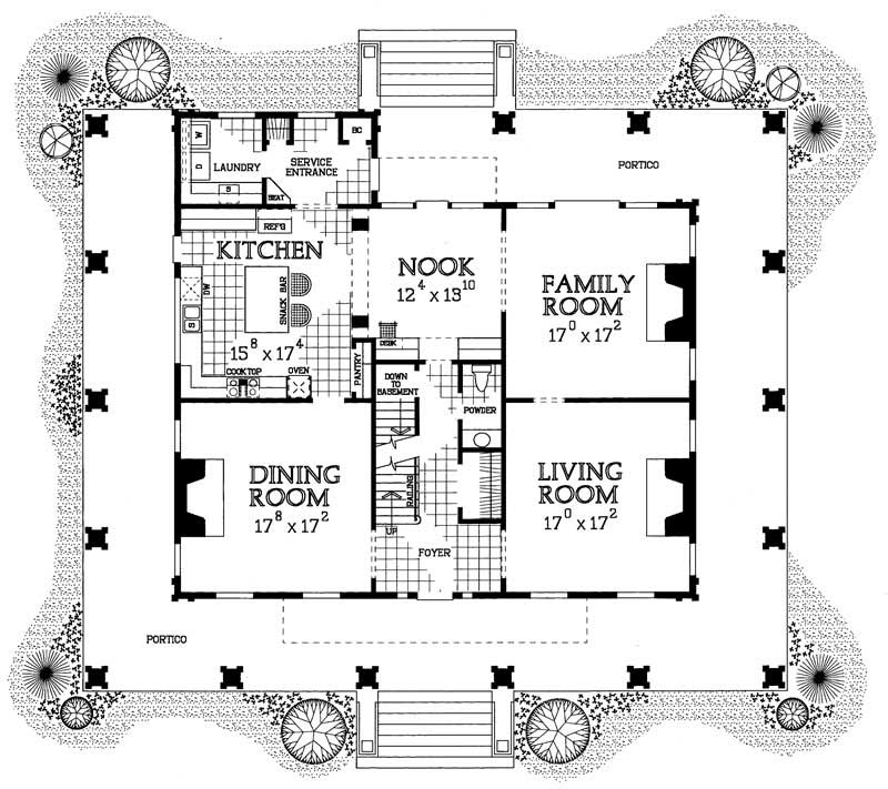 Floor Plan First Story of Historic Plan #137-1480