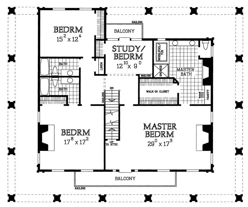 Floor Plan Second Story of Historic Plan #137-1480