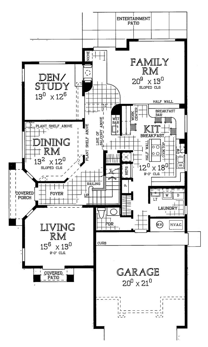 Floor Plan First Story of Contemporary Plan #137-1482