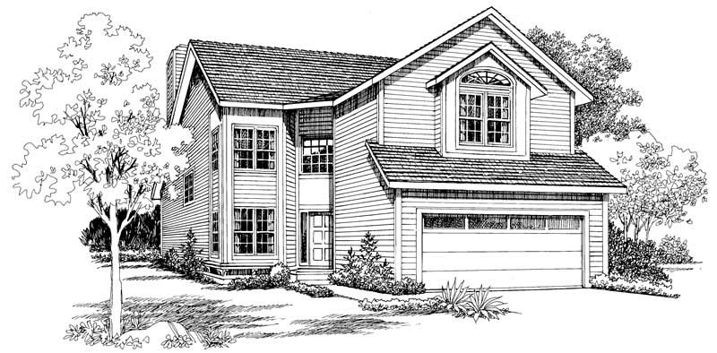 Home Plan Front Elevation of this 3-Bedroom,2087 Sq Ft Plan -137-1483